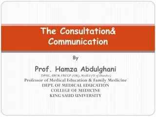 Effective Consultation and Communication Skills in Medicine