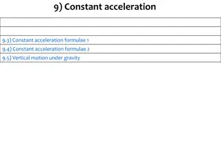 Constant Acceleration and Motion Equations