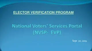 Elector Verification Program and Services Overview