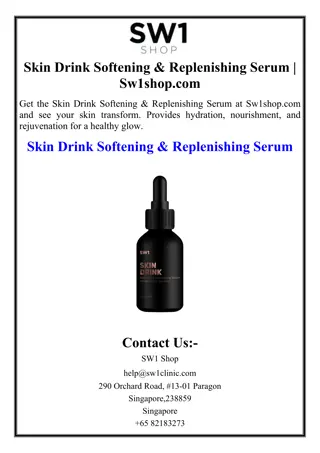 Skin Drink Softening & Replenishing Serum | Sw1shop.com