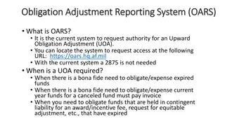 OARS for Upward Obligation Adjustment Requests