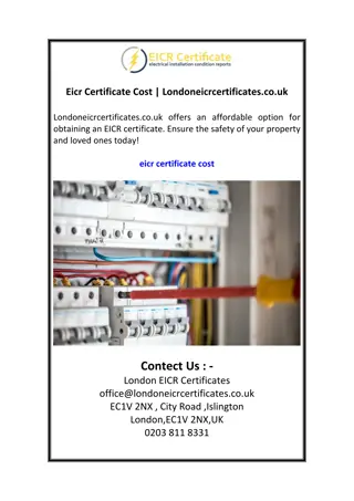 Eicr Certificate Cost  Londoneicrcertificates.co.uk