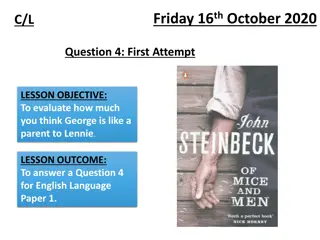 Analyzing English Language Paper 1 Question 4 on George and Lennie's Relationship