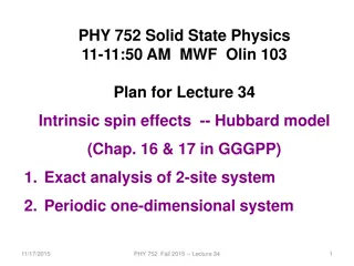 Intrinsic Spin Effects and Hubbard Model in Solid State Physics Lecture