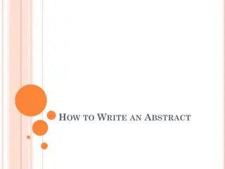 Writing an Effective Abstract for Journal Articles