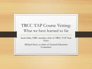 TRCC TAP Course Vetting Process and Criteria Overview