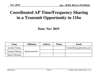 Coordinated AP Time and Frequency Sharing in IEEE 802.11be