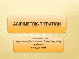 Acidimetric Titration in Pharmaceutical Chemistry
