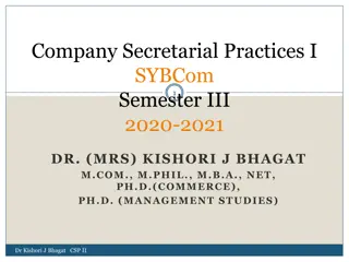 Company Secretarial Practices - SyBCom Semester III 2020-2021