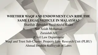 Legal Framework for Waqf and Endowment in Malaysia: Co-Existence Exploration