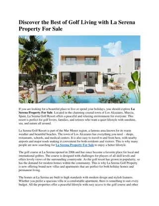 Discover the Best of Golf Living with La Serena Property For Sale (1)
