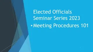 Effective Meeting Procedures and Responsibilities of Elected Officials in 2023