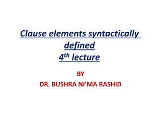 Clause Elements Defined Syntactically in Linguistics