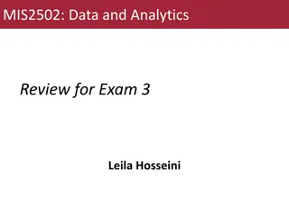 Data Mining and Analytics Exam 3: Review and Study Guide