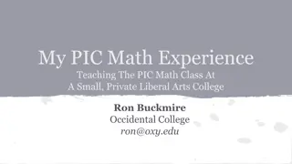 PIC Math Experience: Teaching at a Liberal Arts College