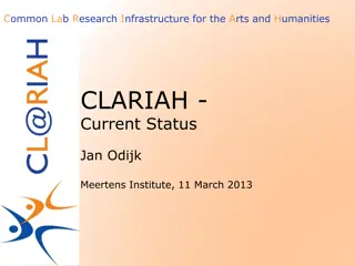 CLARIAH Lab Research Infrastructure for Arts and Humanities