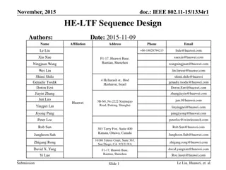 IEEE 802.11-15/1334r1 HE-LTF Sequence Design