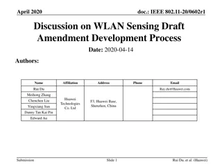 Discussion on WLAN Sensing Draft Amendment Development Process