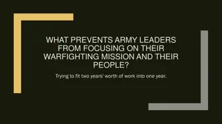 Challenges Facing Army Leaders in Balancing Mission and People