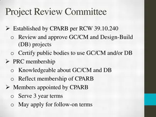 Project Review Committee Guidelines for GC/CM and Design-Build Projects