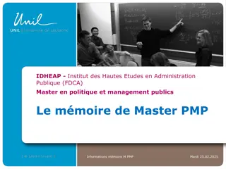 Master's Thesis Guidelines and Tips for Success at IDHEAP