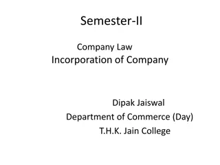 Incorporation of Company in Company Law - Dipak Jaiswal Department of Commerce