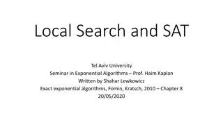 Local Search and SAT Tel Aviv University Seminar