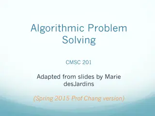 Algorithmic Problem Solving and Expressing Solutions to Computational Problems