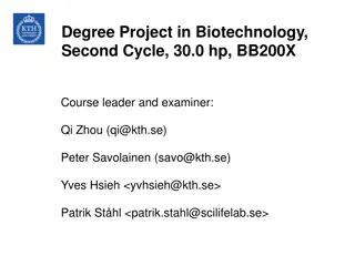 Master's Degree Project in Biotechnology: Guidelines and Examples