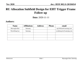 EHT Trigger Frame Design for IEEE 802.11be Standard
