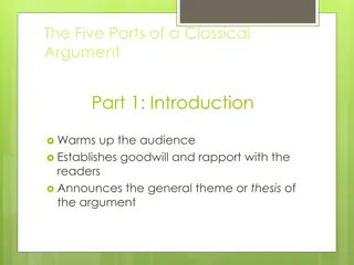 Effective Classical Argument Structure and Strategies