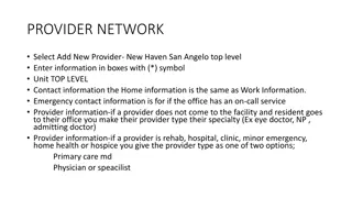 Provider Network Management Guide for New Haven Facility