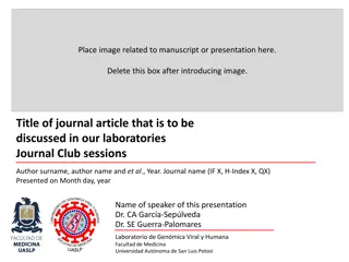 Manuscript Presentation for Journal Club Session