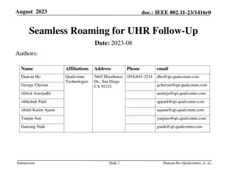 IEEE 802.11-23/1416r0 Seamless Roaming for UHR Overview