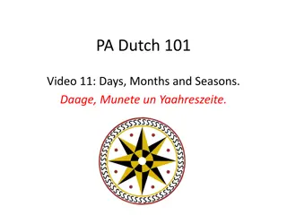 Learn Days, Months, and Seasons in PA Dutch