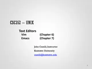 Text Editors: Emacs and Vim Commands