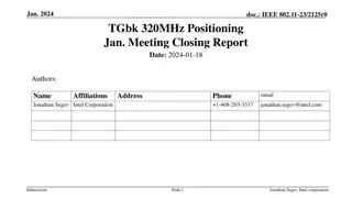IEEE 802.11-23/2125r0 TGbk 320MHz Positioning Meeting Report