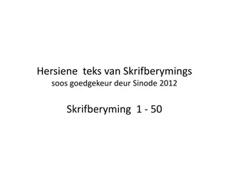 Skrifberymings van Hersiene 1937-teks en Lofsange - Sinode 2012