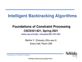 Intelligent Backtracking Algorithms in Constraint Processing