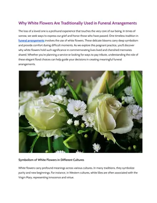 Why White Flowers Are Traditionally Used in Funeral Arrangements