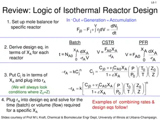 Isothermal Reactor Design Logic - Mole Balances and Rate Equations