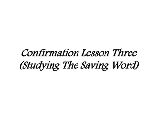 Confirmation Lesson Three - Studying the Saving Word