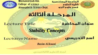 Stability Concepts in Fluid Dynamics