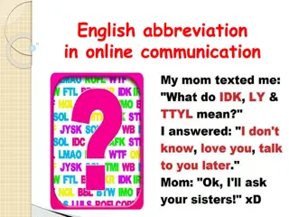 Exploring English Abbreviations in Online Communication