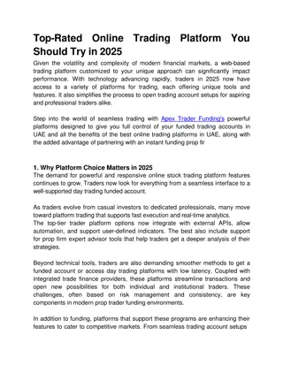 Top-Rated Online Trading Platform You Should Try in 2025