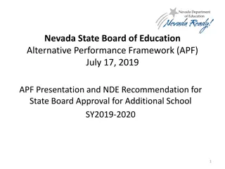 Nevada's Alternative Performance Framework (APF)