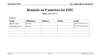 Discussing P Matrices for EHT in IEEE 802.11-19/1555r0 Document
