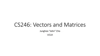 Vectors and Matrices in Linear Algebra Theory