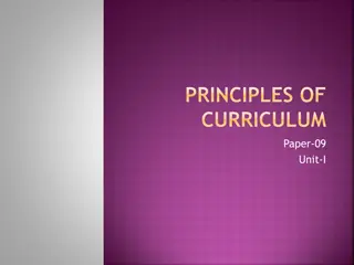 Principles of Curriculum Development