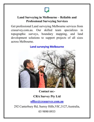 Land Surveying in Melbourne – Reliable and Professional Surveying Services
